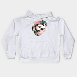 Red and Green Mermaid Kids Hoodie